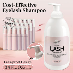 SVECKE lash cleaning demo in salon showing professional, hygienic results