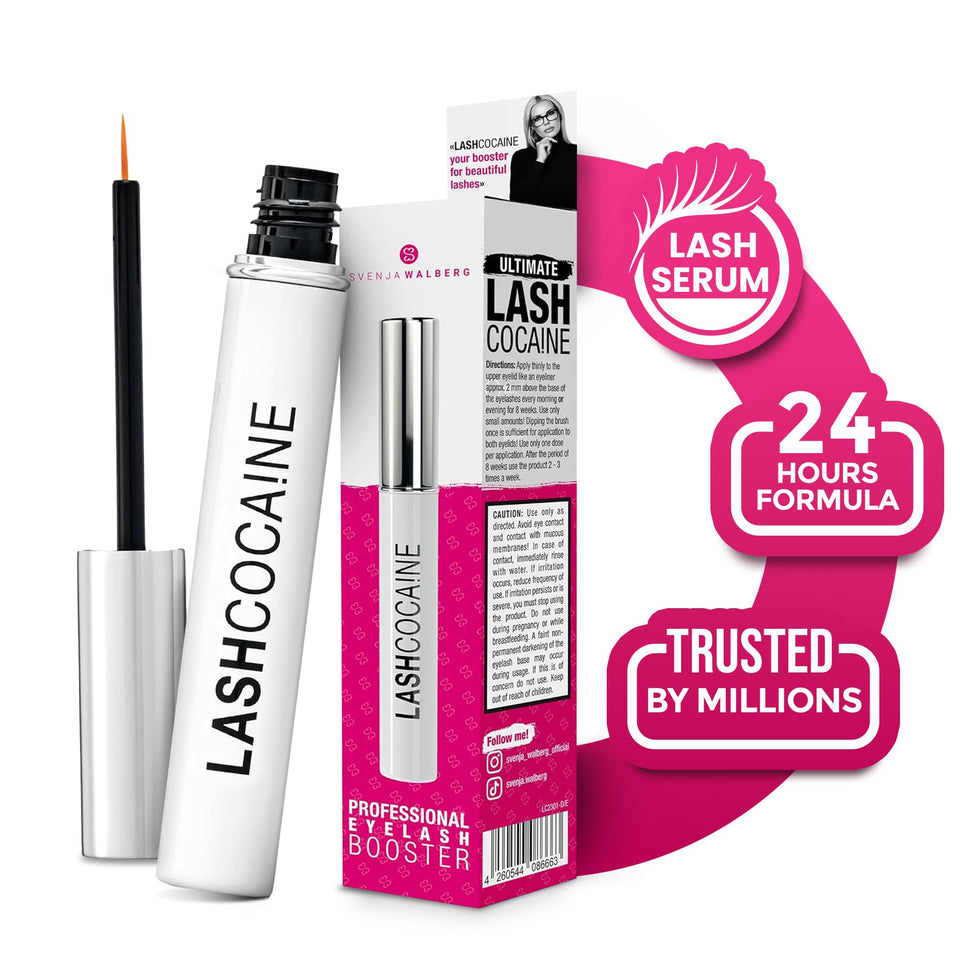 Svenja Walberg LASHCOCA!NE front packaging showing product benefit