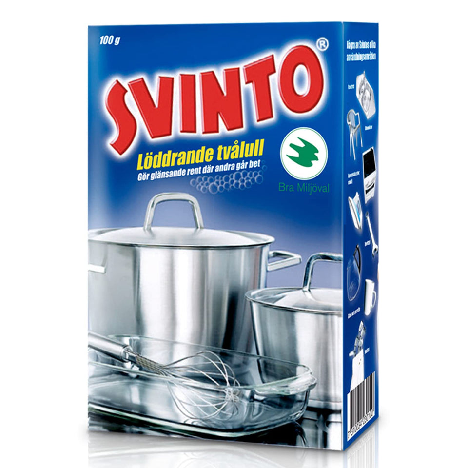 Svinto front packaging showing brand and product ready for cleaning