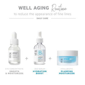 SVR 1 fl.oz. bottle next to common objects to show actual size and travel-friendly benefit