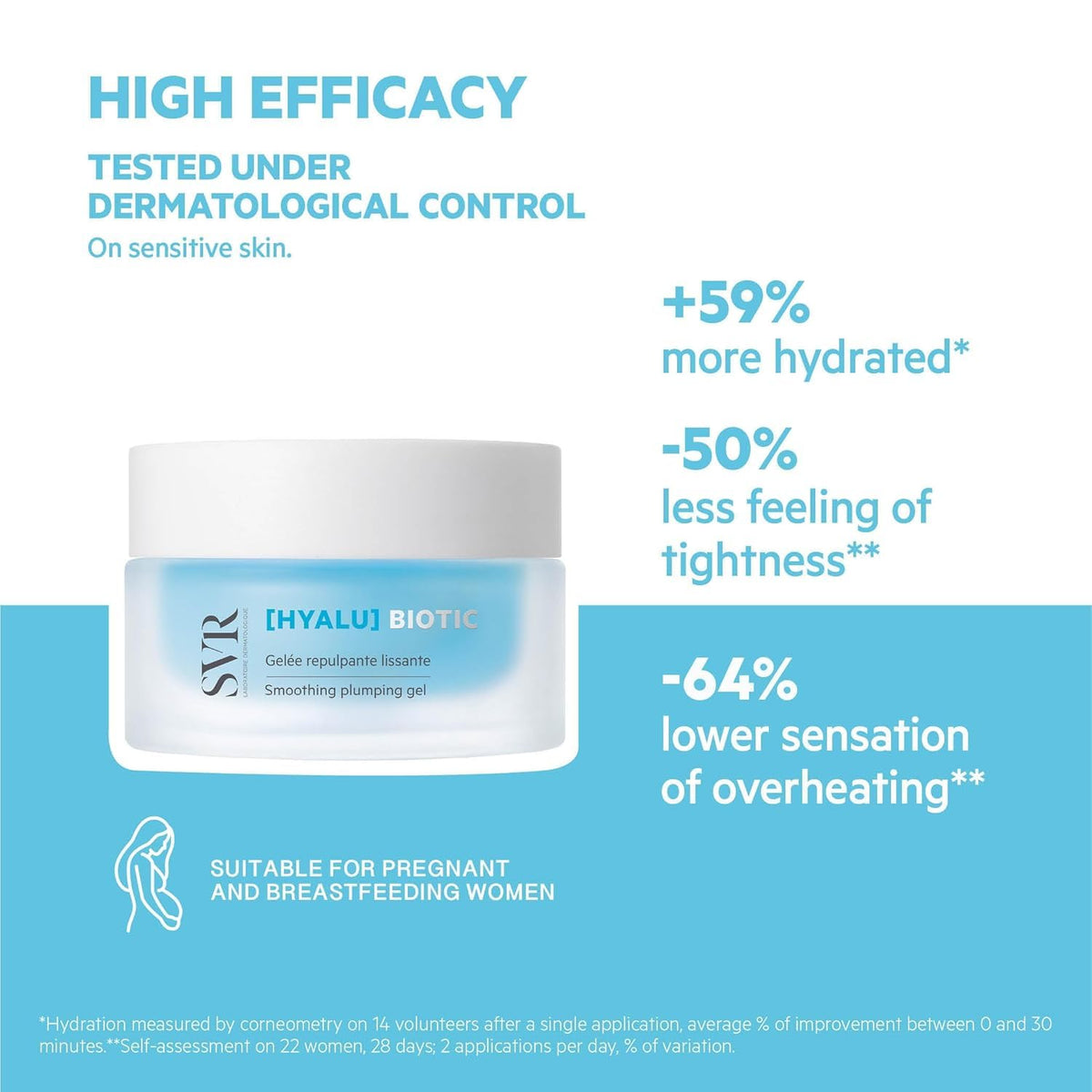 SVR HYALU Biotic ingredient label view highlighting hyaluronic acid and vitamin C for clarity