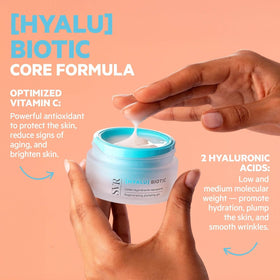 SVR HYALU Biotic gel texture close-up showing smooth hydrating gel for fast absorption
