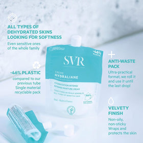 SVR Hydraliane cream being smoothed on skin demonstrating soothing hydration