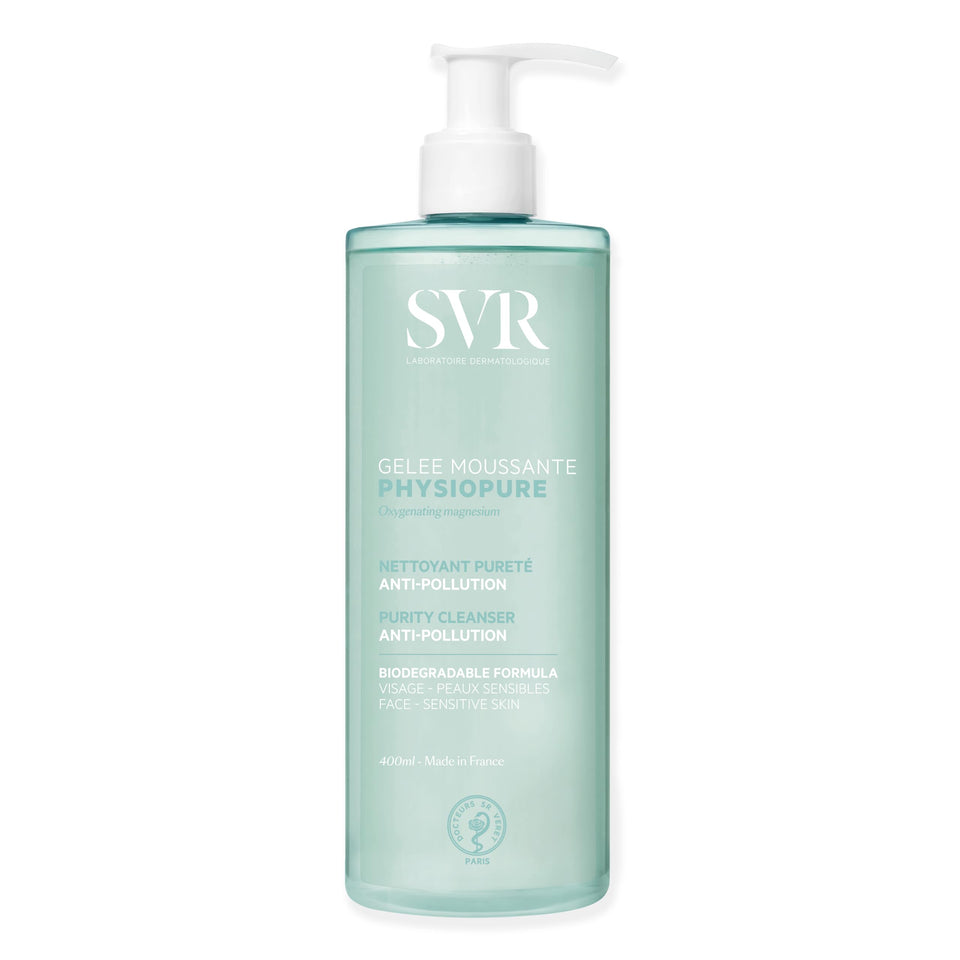 SVR front packaging showing product label and 400ml size, clear benefits