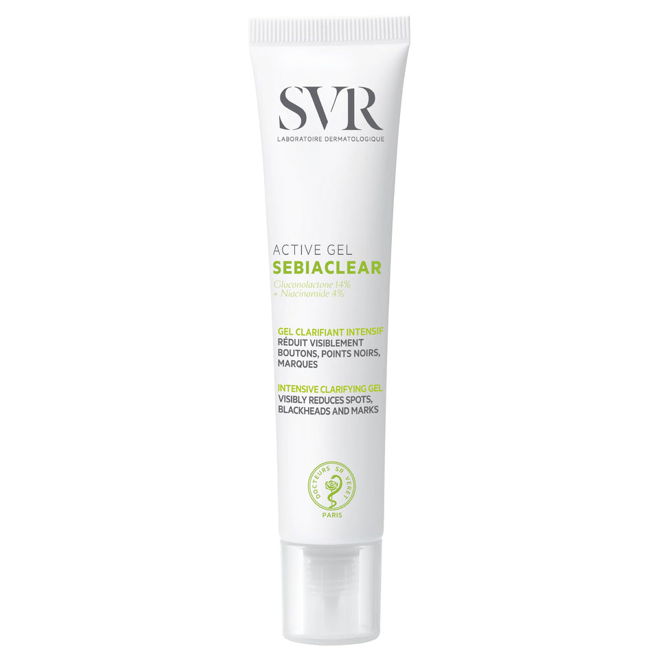 SVR Sebiaclear front packaging showing bottle and product name benefiting clarity