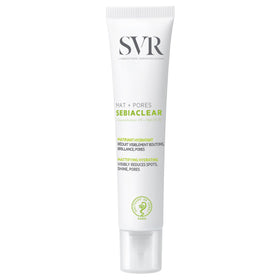 SVR front packaging of Sebiaclear Mat + Pores showing bottle and benefits
