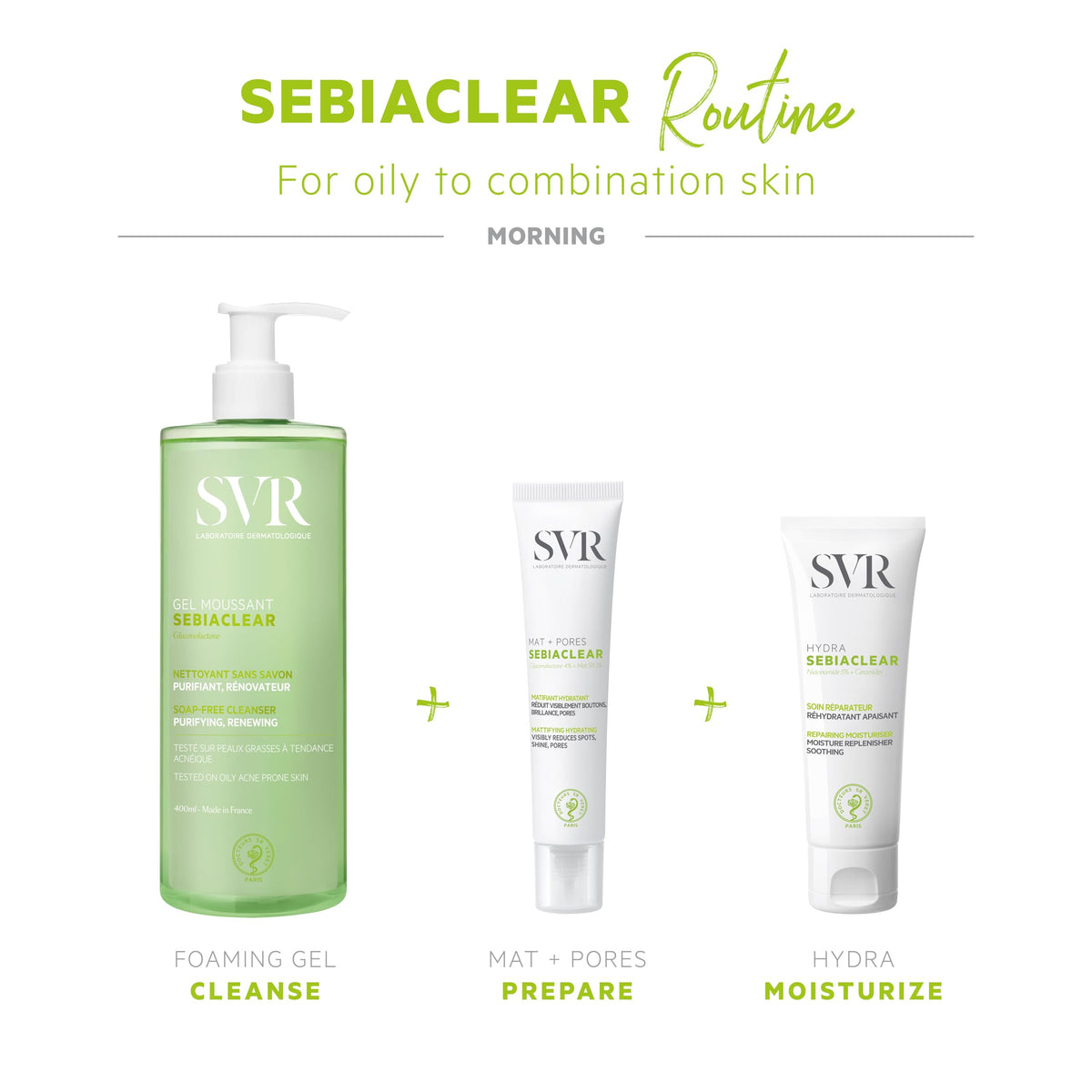 SVR Sebiaclear Hydra bottle in hand showing product size and travelability