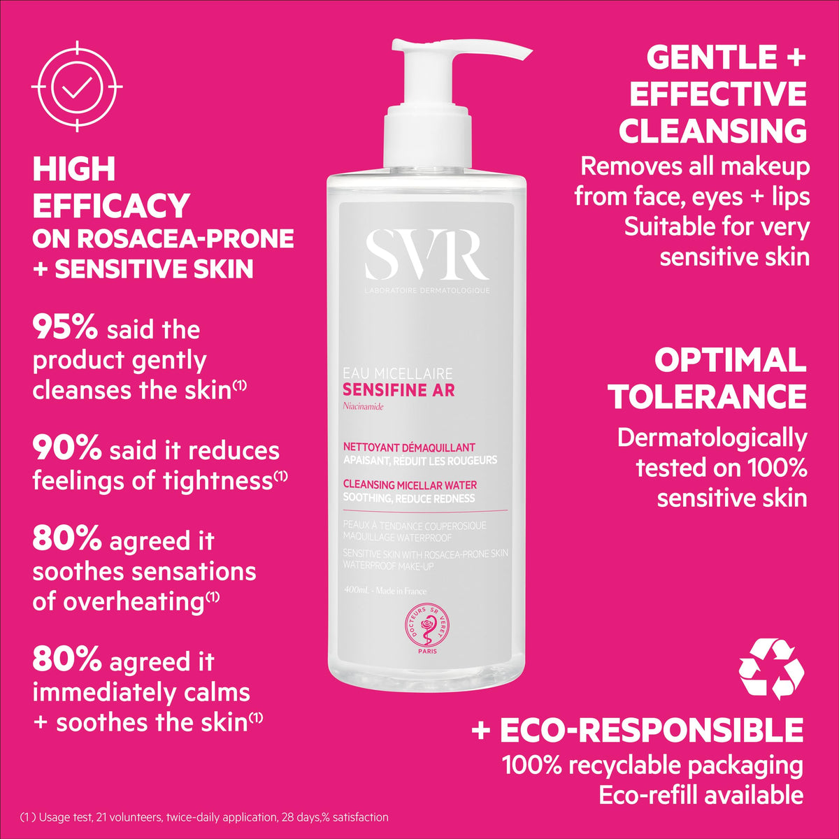 SVR bottle next to ruler showing 13.5 fl oz size and travel convenience