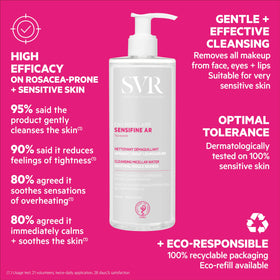 SVR bottle next to ruler showing 13.5 fl oz size and travel convenience