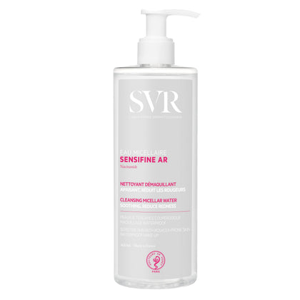 SVR bottle front packaging showing product and benefit: gentle cleansing