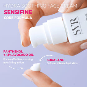 SVR gel-cream texture on fingertip displaying lightweight absorption and non-greasy benefit