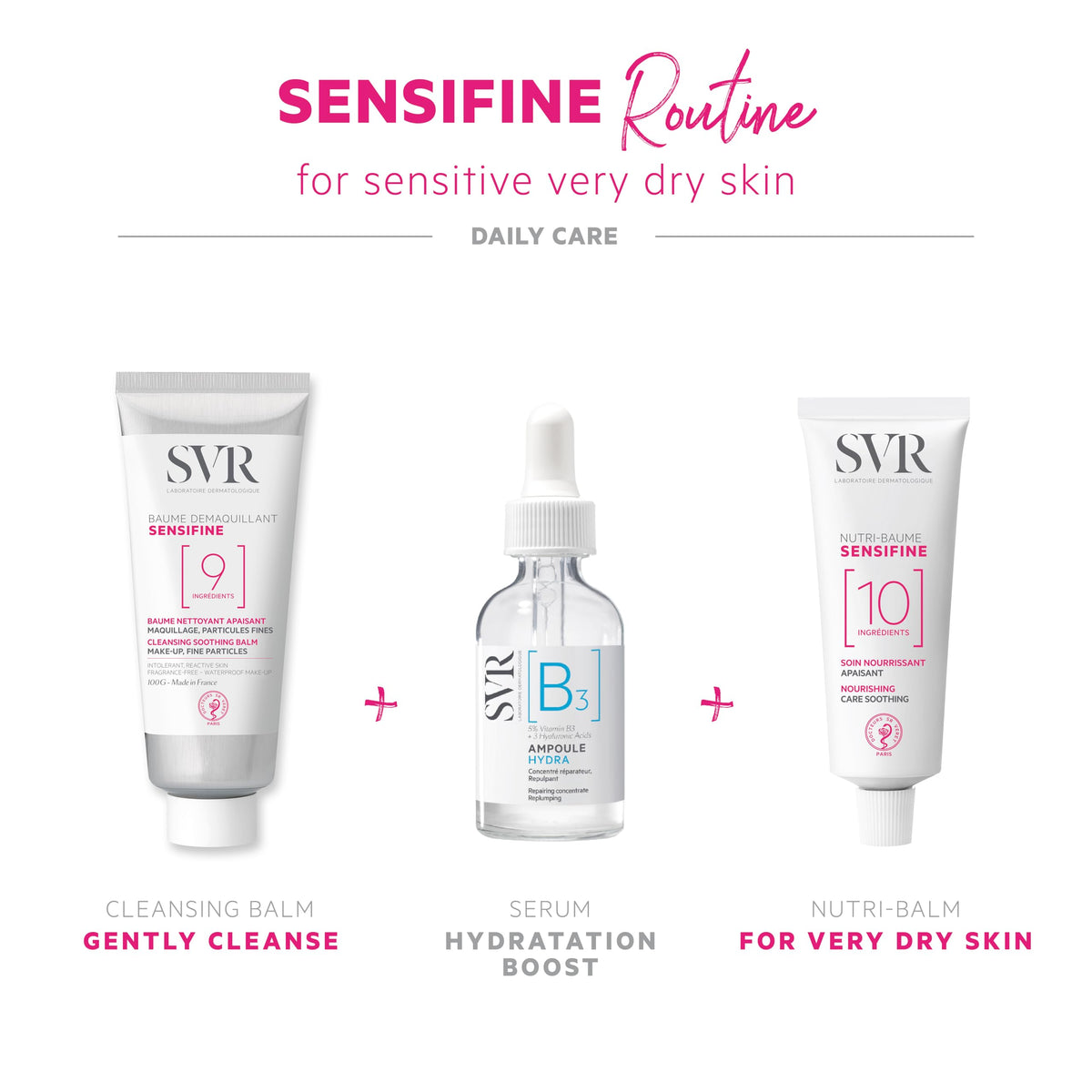 SVR in bathroom routine suggesting calm, daily sensitive-skin care
