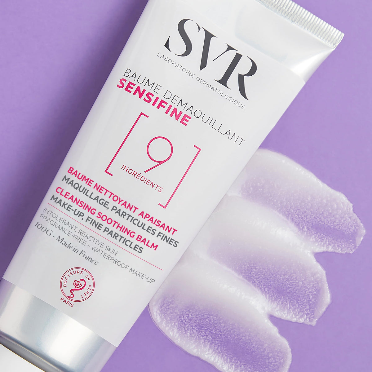 SVR balm texture close-up highlighting smooth balm-to-oil feel for comfortable cleansing