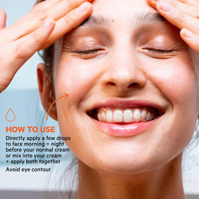 SVR serum on hand demonstrating texture and easy spreadability benefit