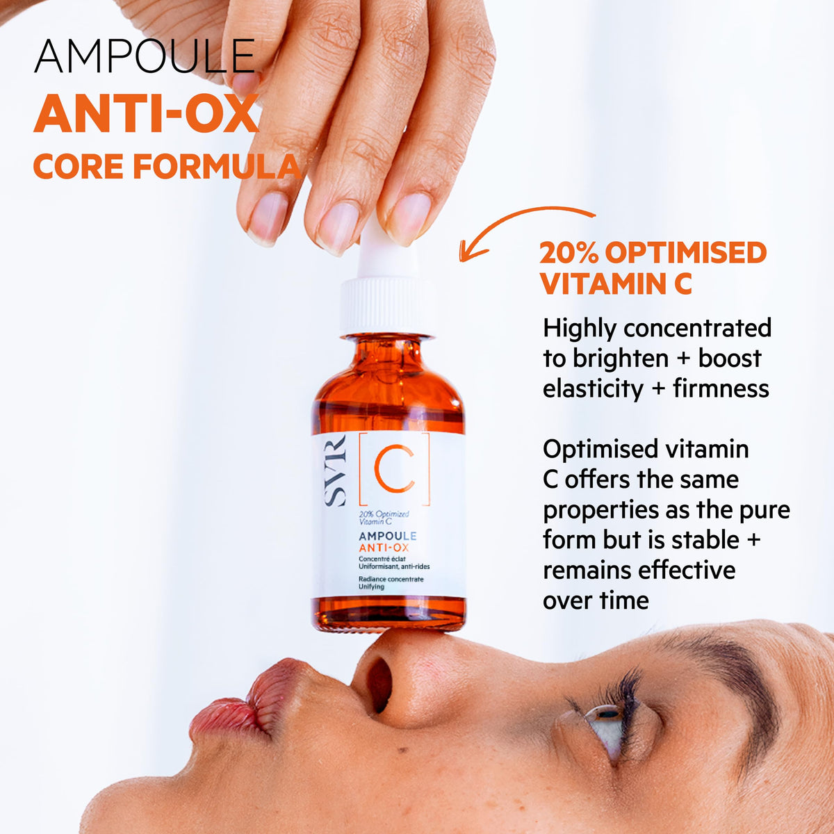 SVR label close-up highlighting 20% vitamin C concentration for potency