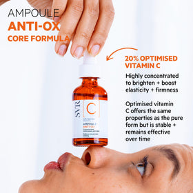 SVR label close-up highlighting 20% vitamin C concentration for potency