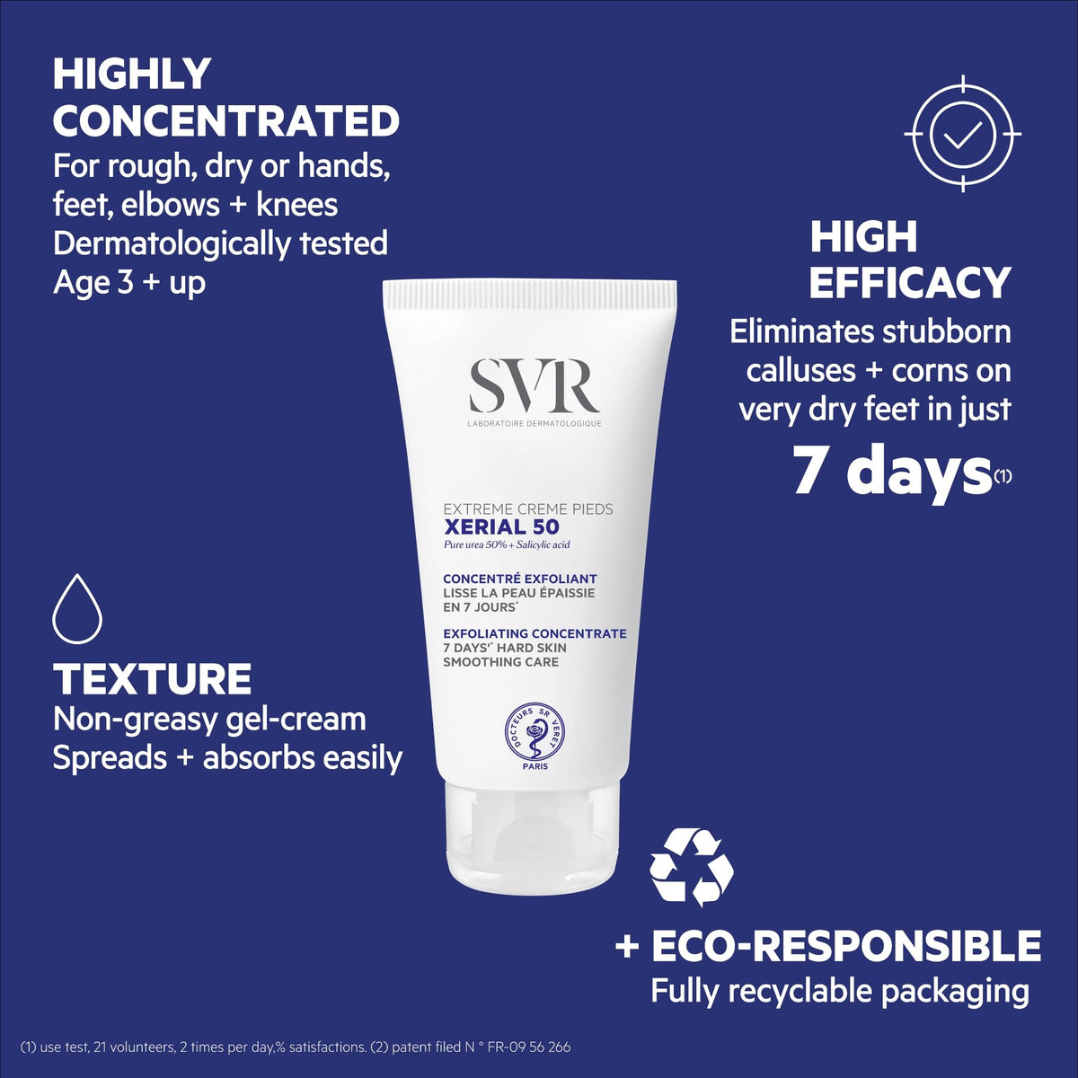 SVR Xerial 50 tube next to ruler, illustrates compact 1.7 fl.oz travel-friendly benefit