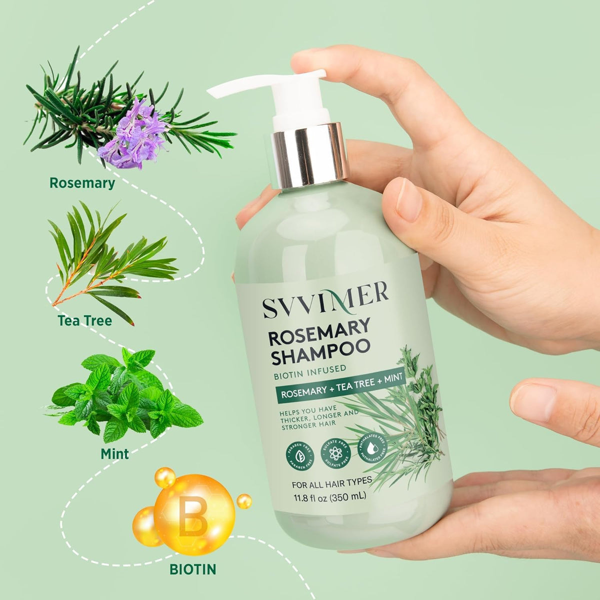 Svvimer shampoo foam texture demonstrating gentle lather and cleansing