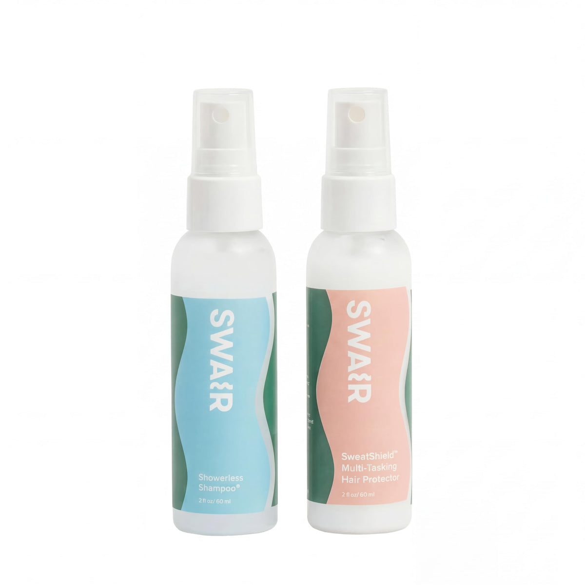 SWAIR front packaging showing travel-sized bottles and branding for convenience