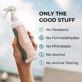 SWAIR product texture droplet to illustrate lightweight, non-greasy formula