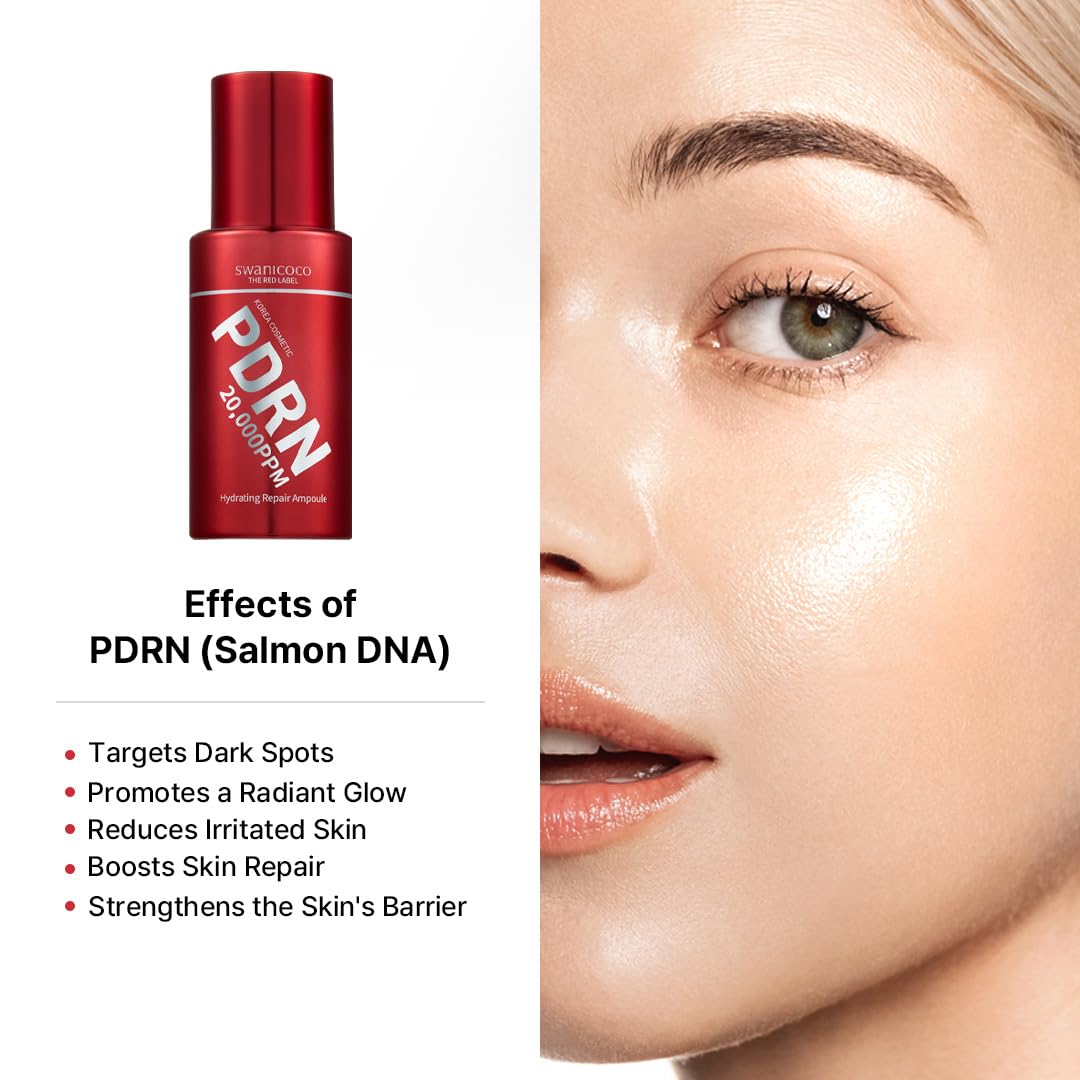 SWANICOCO serum drop texture highlighting hydrating dewy finish