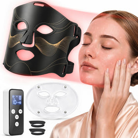SweBuddy front view of red light therapy mask showing full-face coverage and comfort