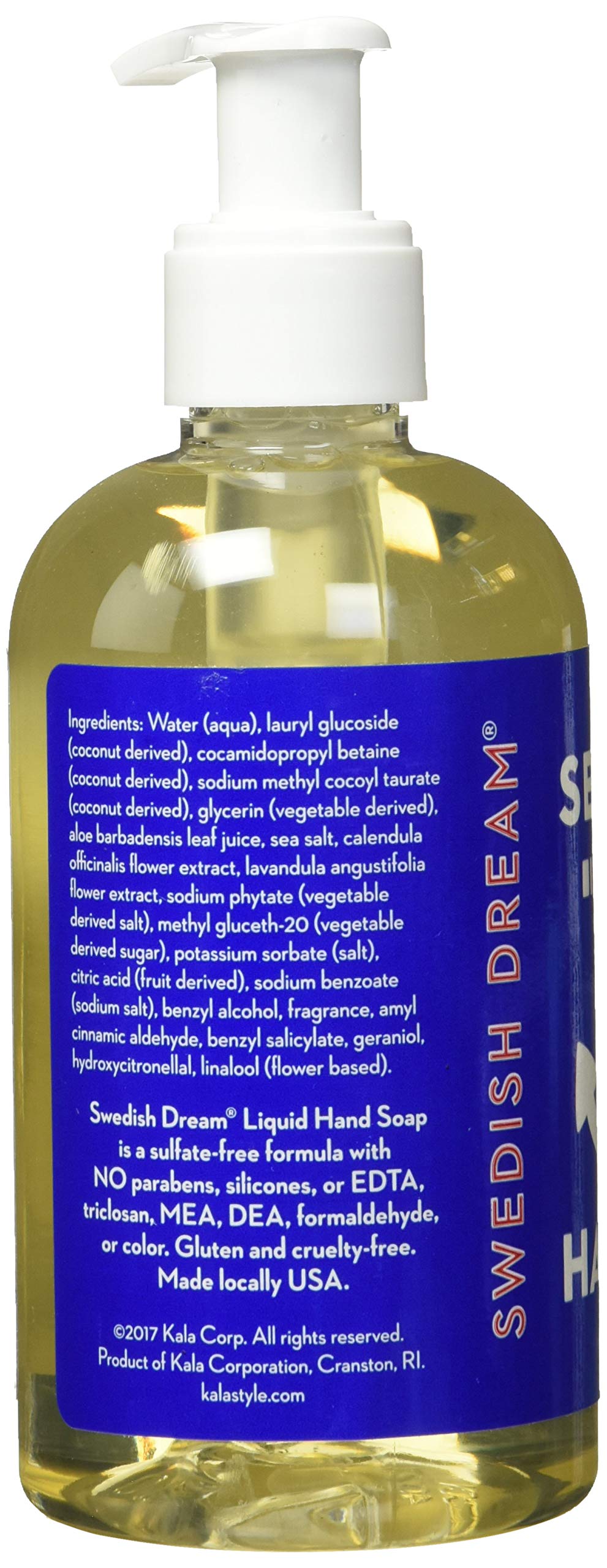 Swedish Dream bottle in bathroom setting on sink, suggesting everyday use and fresh scent