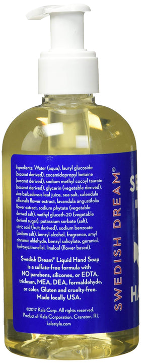 Swedish Dream bottle in bathroom setting on sink, suggesting everyday use and fresh scent