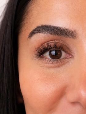 SWEED brow serum used during nightly bathroom routine for easy application