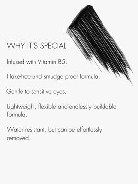 SWEED mascara applied on model eyes showing lifted, lengthened lashes benefit