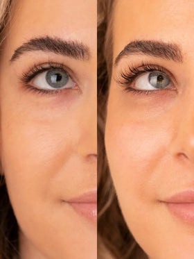 Sweed serum on vanity during nighttime routine promoting easy use