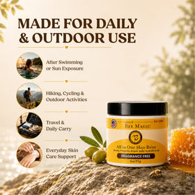 Sweet Bee Naturals application on hand illustrating smooth spread and long‑lasting hydration