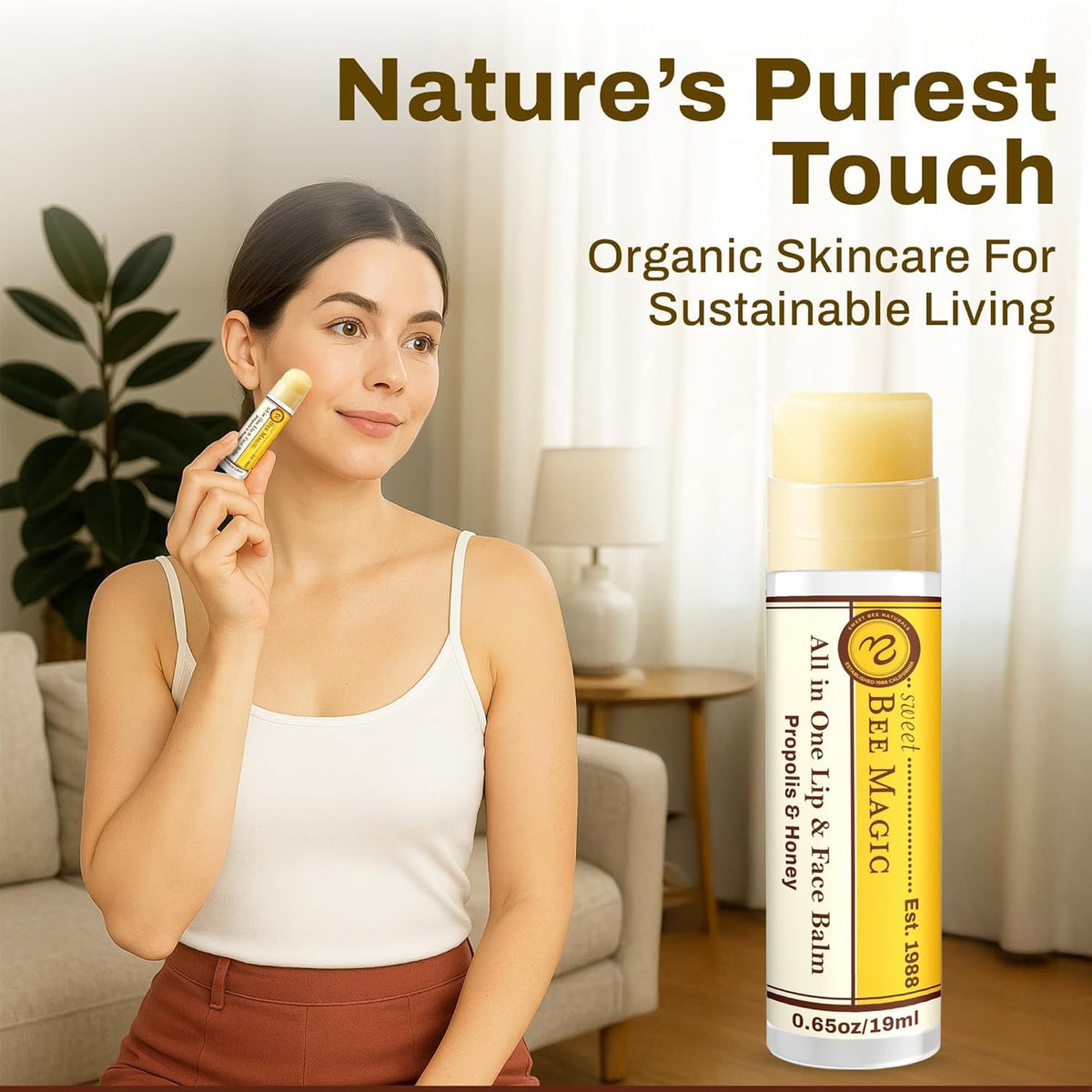 Sweet Bee Naturals label close-up showing certified organic ingredients