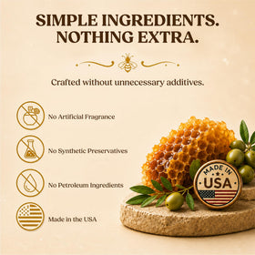 Sweet Bee Naturals made in usa label closeup emphasizing small‑batch craftsmanship