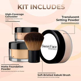 Sweet Face Minerals kabuki brush bristles close-up for flawless blending