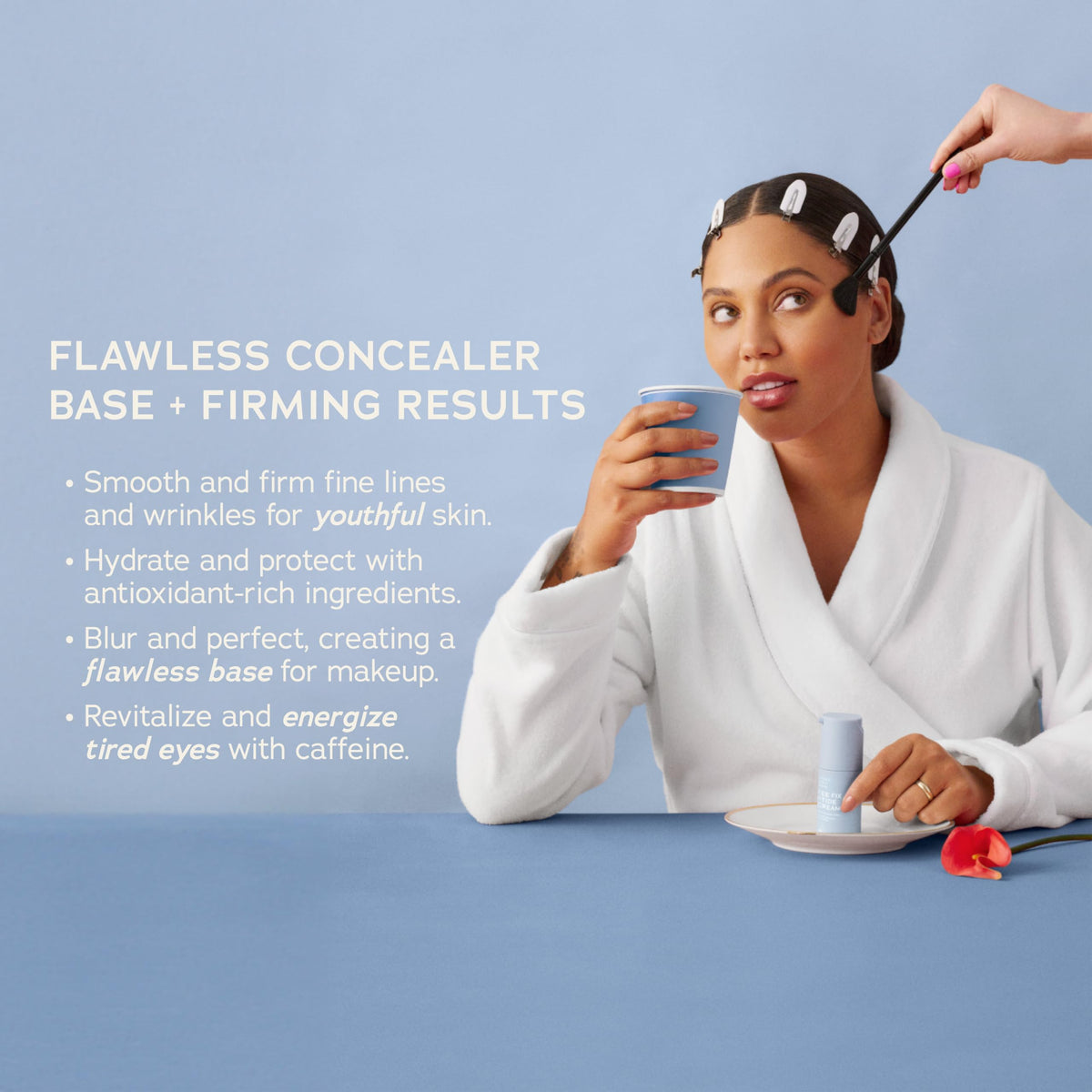 SWEET JULY finger with cream dispensed showing easy application benefit