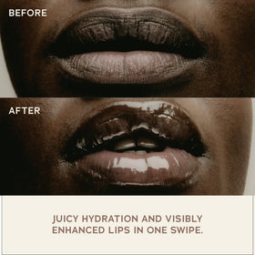 SWEET JULY lips after application in natural light showing subtle shine and smoothness