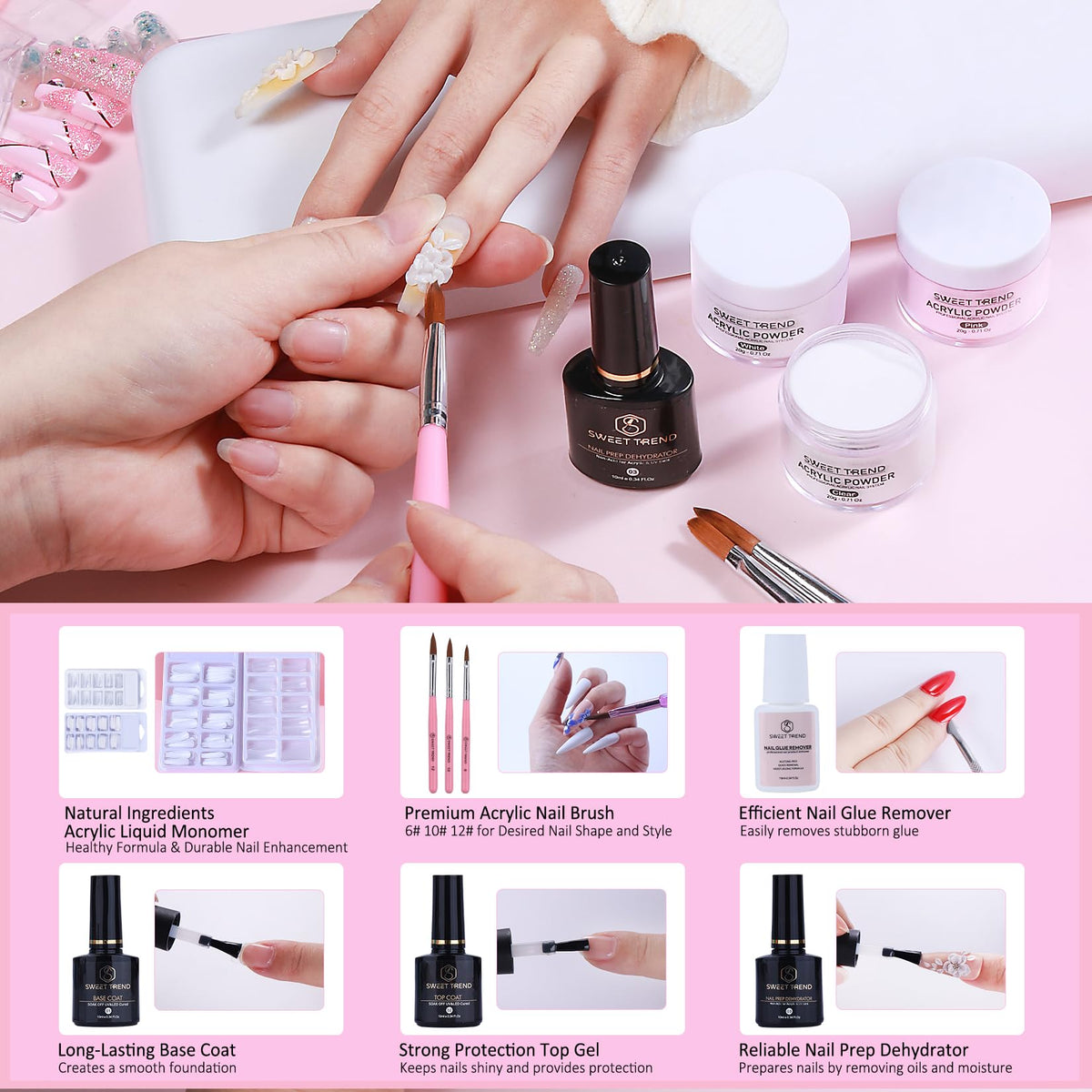 SWEET TREND practice finger with nail tips to practice designs safely