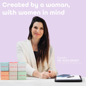 Sweetums wipes inside a purse illustrating discreet on-the-go refresh