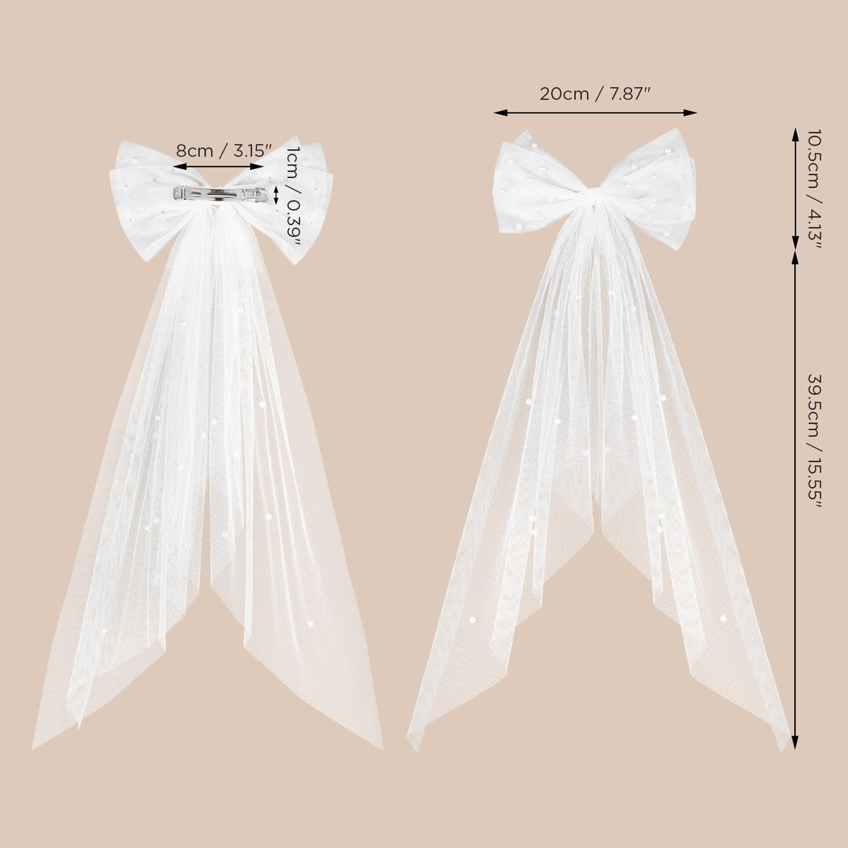 SWEETV back view showing short veil length and layered tulle volume