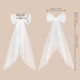 SWEETV back view showing short veil length and layered tulle volume