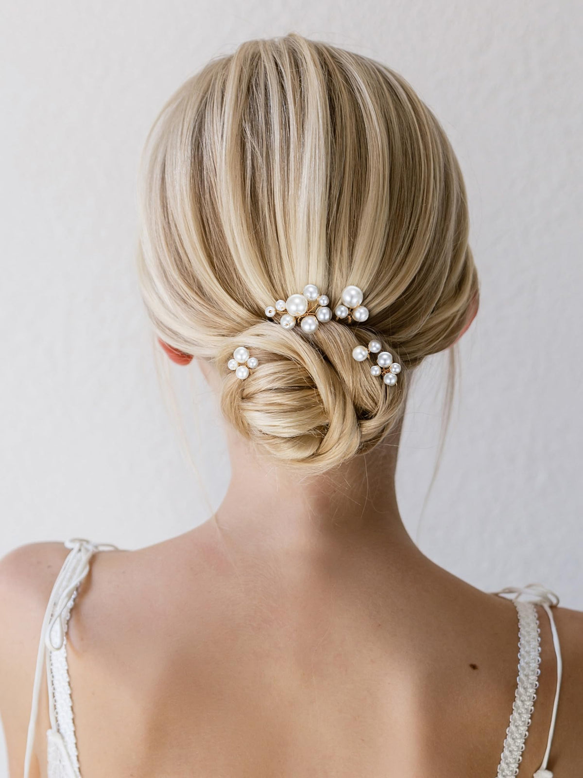 SWEETV close-up of pearl cluster showing texture and elegant bridal sheen