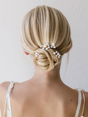 SWEETV close-up of pearl cluster showing texture and elegant bridal sheen