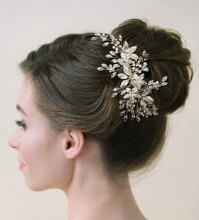 SWEETV comb placed in bridal updo demonstrating secure, elegant hold