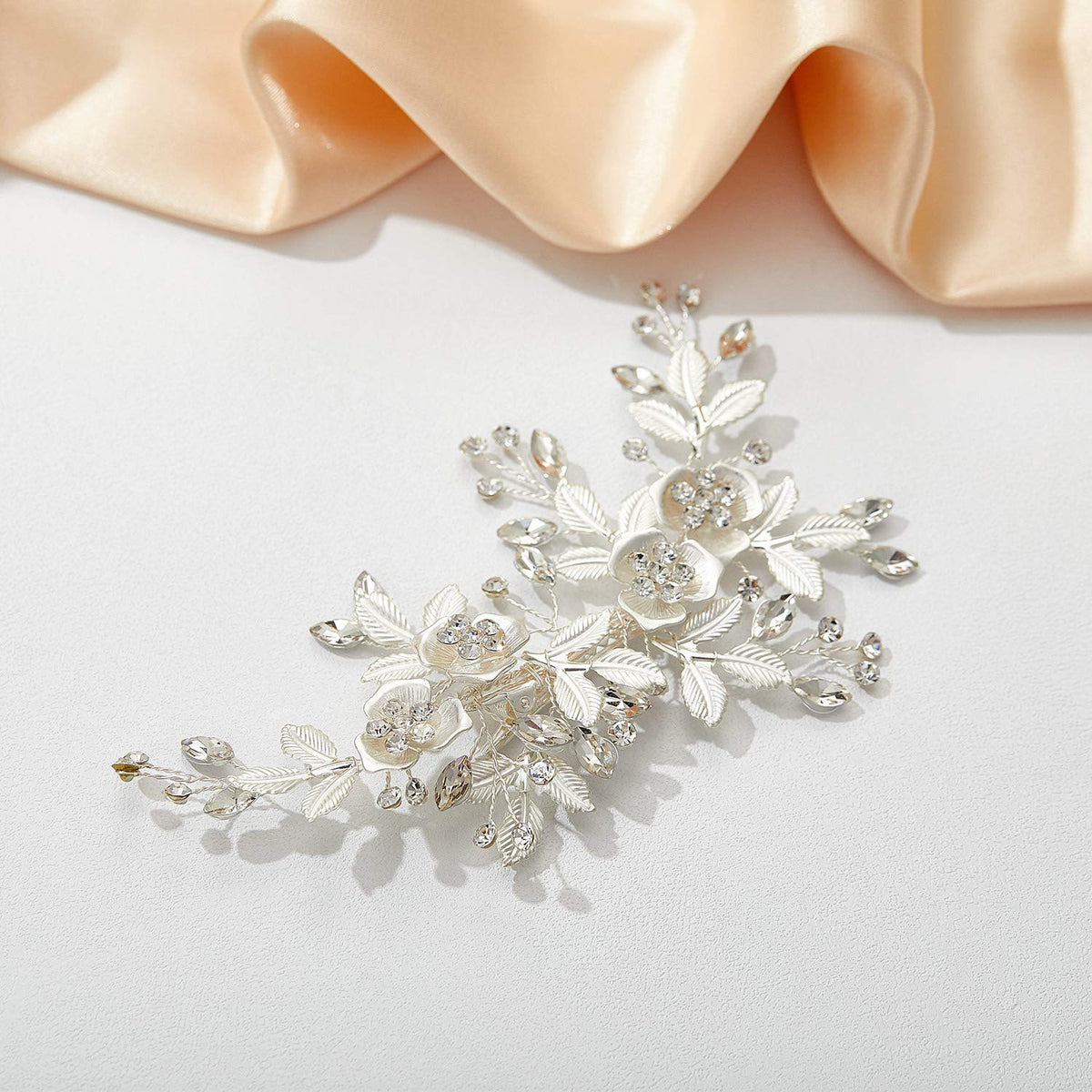 SWEETV comb worn in bridal hairstyle showing styling versatility benefit
