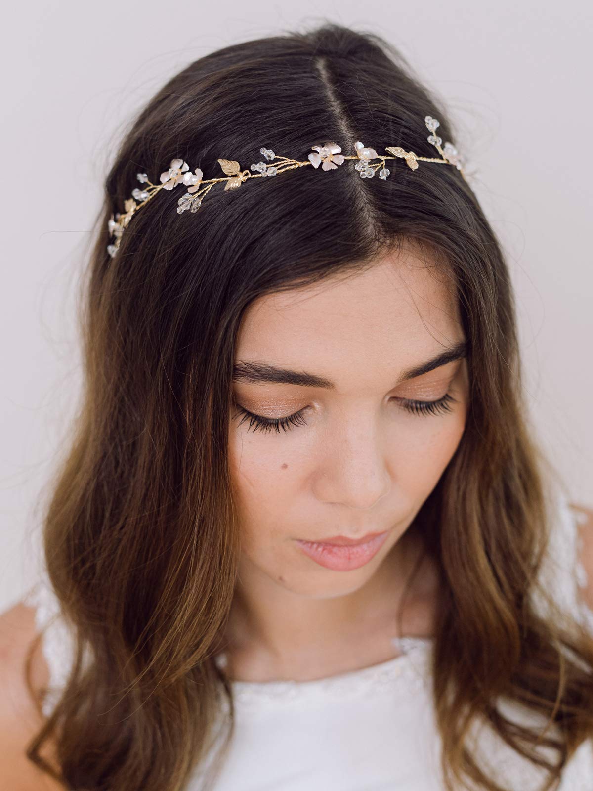 SWEETV detailed gold alloy leaves emphasizing metallic shine and coordinated accessories