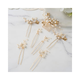 SWEETV front packaging showing boxed seven-piece bridal hair set and presentation benefit