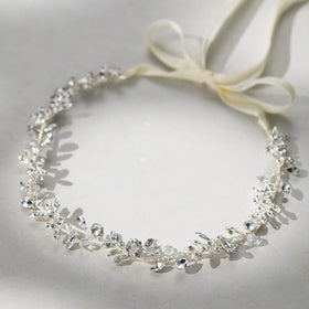 SWEETV headband worn in half‑up hairstyle adding delicate sparkle