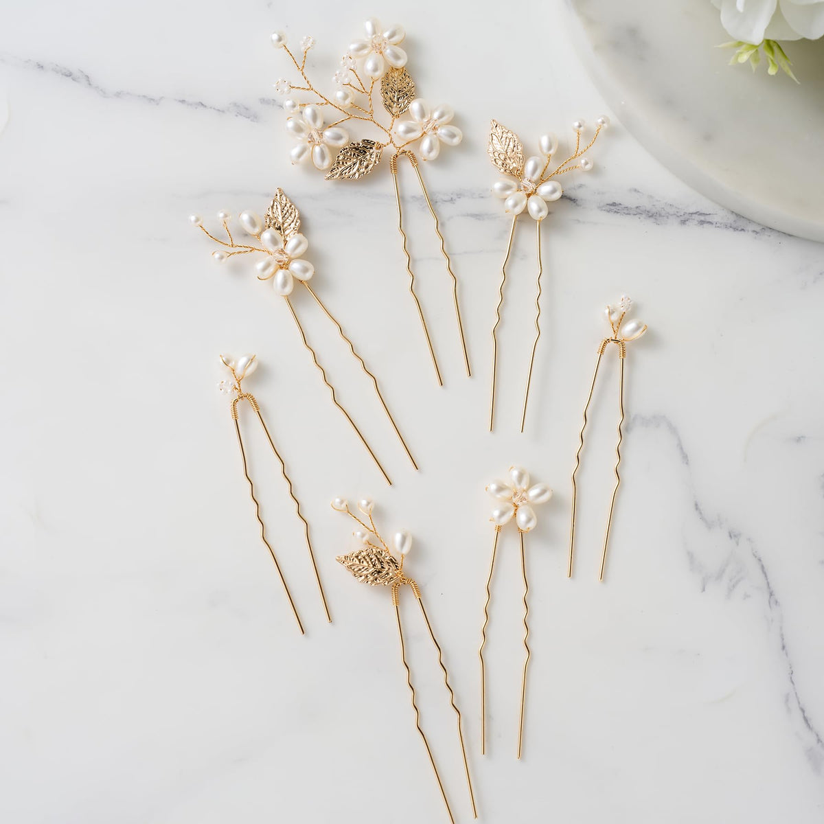 SWEETV hair pins in bridal updo demonstrating secure hold and elegant finish