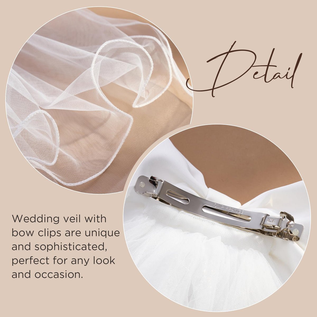 SWEETV on model in half-up hairstyle showing wearable bridal styling benefit